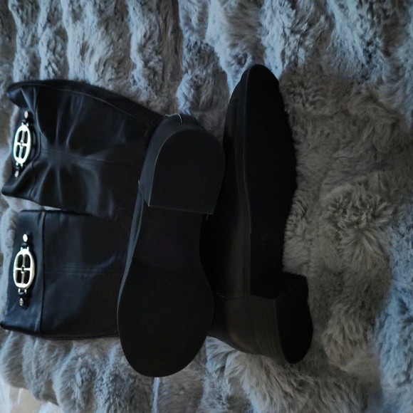 IMAN Size 7.5M Black Leather Riding Boots - Picture 6 of 7